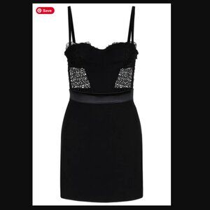 La Perla Macrame Tale Underwired Corset Dress - Black XS